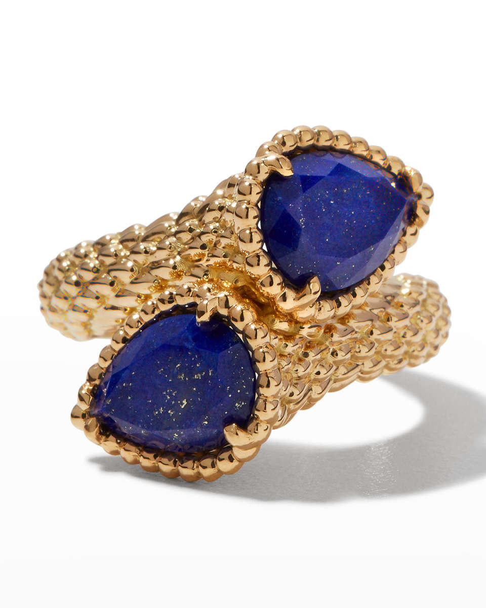 Yellow Gold Serpent Boheme 2-Motif Lapis Ring, Size